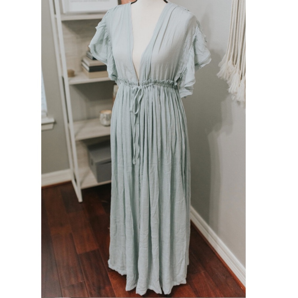 Boho button down maxi